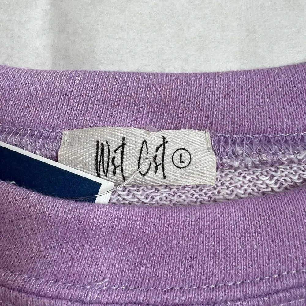 NWT AC/DC Graphic Print Crew Neck Purple Sweatshirt Size L Grunge Rock - Picture 8 of 9